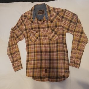 Vintage 1980s Wrangler Plaid Pearl Snaps Premium Western Shirt Size S, pre-owned